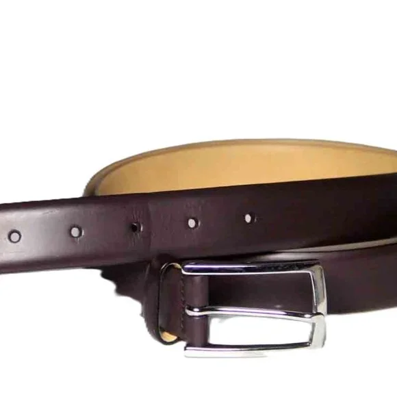 Jos A Bank Signature Italian Leather Dress Belt Burgundy Men's Size 44 - Picture 2 of 2